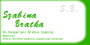 szabina bratka business card